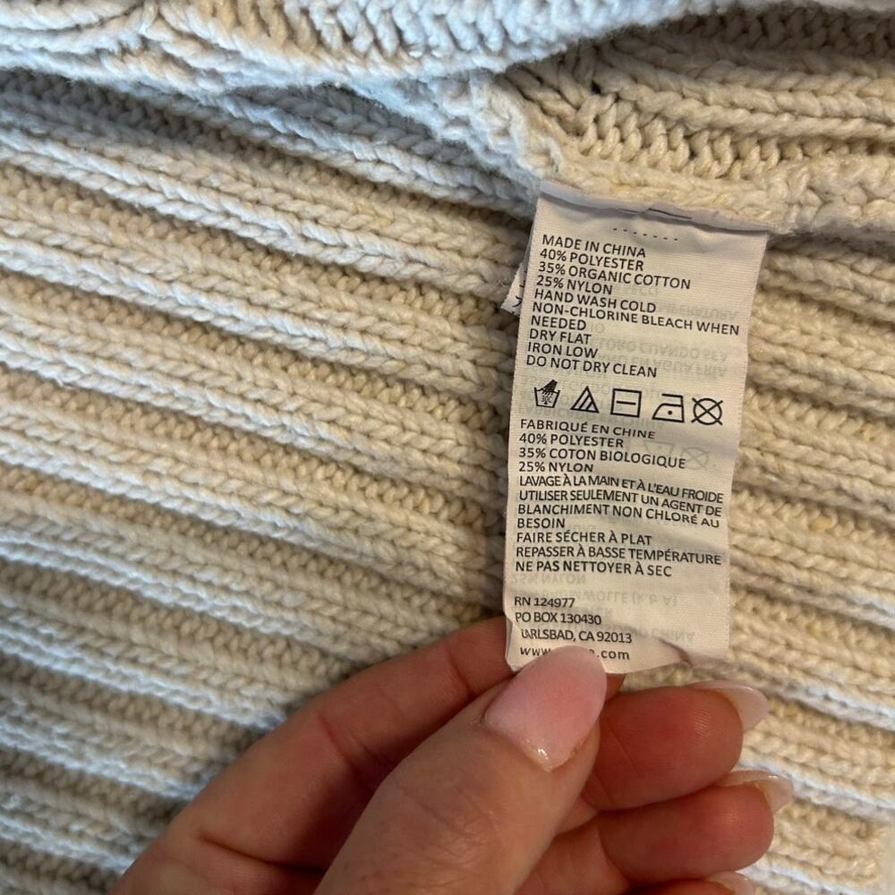 Prana Cream Chunk Knit Snap Collar Cardigan Womens Size XL - Picture 9 of 9